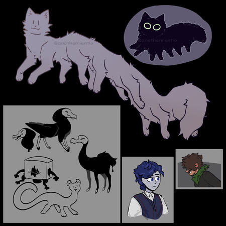 Some examples of various doodles I've done and two portraits.